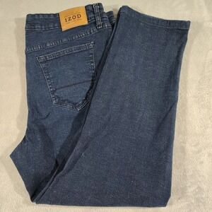 IZOD‎ Blue Jeans Men 40x29.5 Denim Relaxed Cotton Straight Comfort U.S.A. Casual